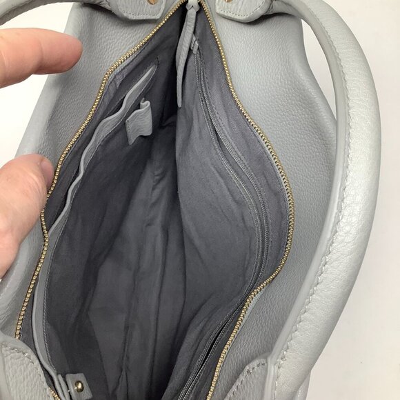 NWT Skagen Mikkeline Satchel purse grey leather *has flaw and missing crossbody* - Picture 10 of 15